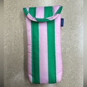 BAGGU Pink and Green Striped Case